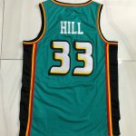 Maillot de Basket #33 Hill Pistons Vintage authentique Vert